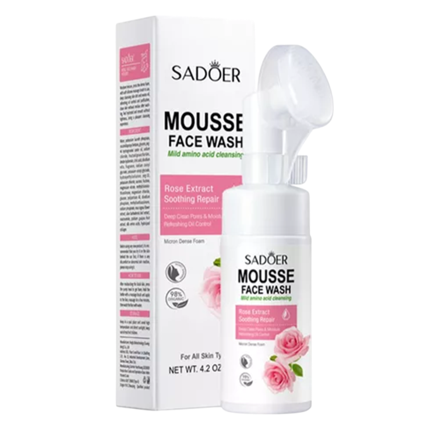 Jabón facial de rosas con cepillo SADOER