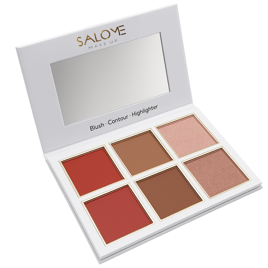 Paleta rubor contorno e iluminador X6 SALOME