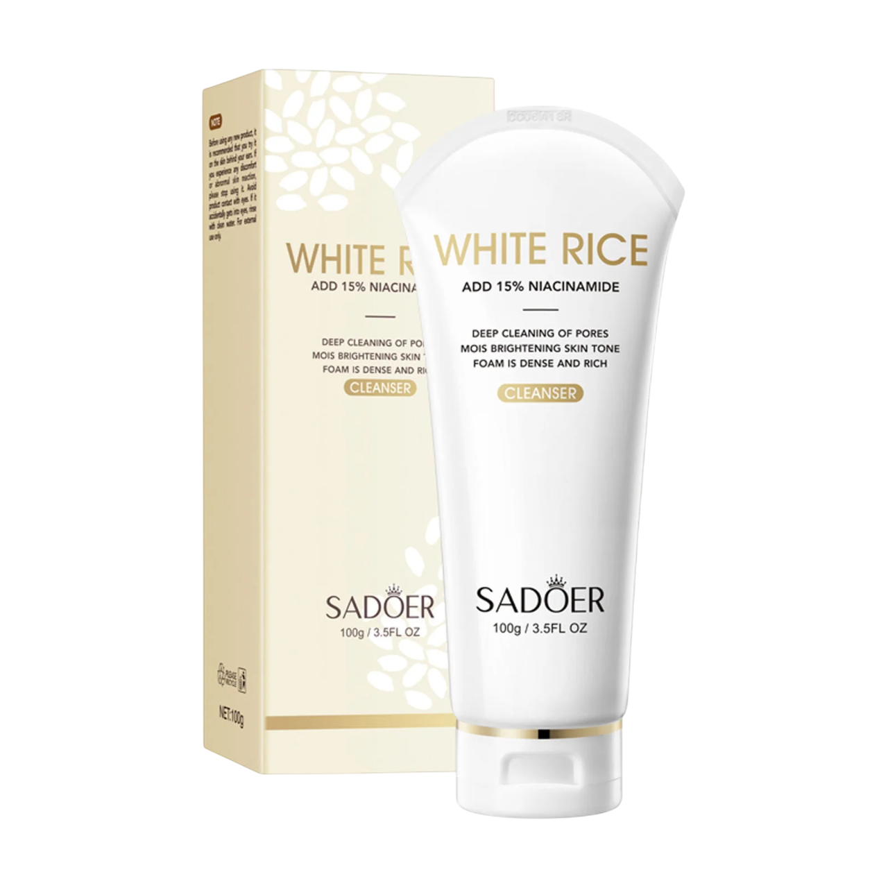 Jabon facial de arroz con 15% niacinamida SADOER