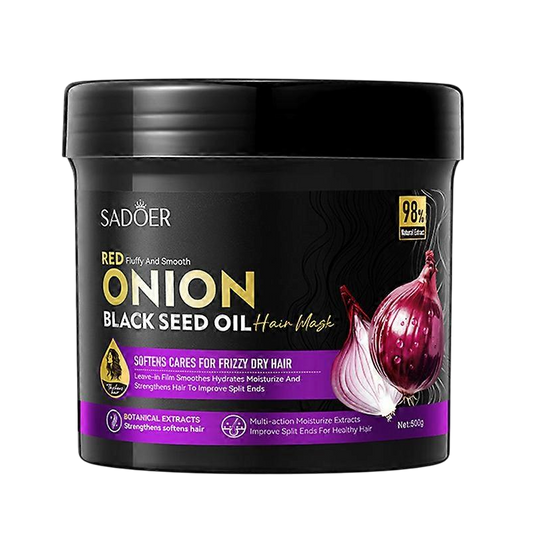 Mascarilla para el cabello aceite de semilla de cebolla negra SADOER