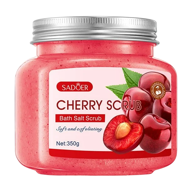 Exfoliante corporal de cereza con sal de baño SADOER