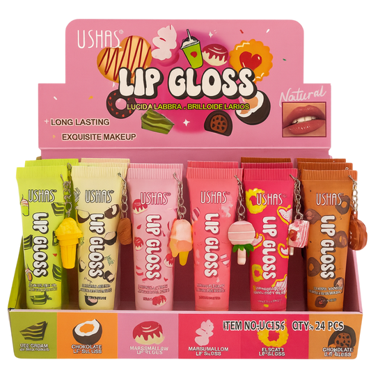 Caja de lip gloss con llavero USHAS