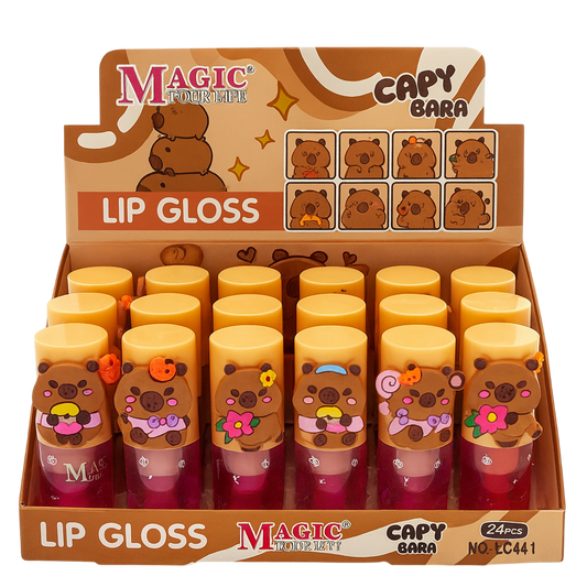 Caja de lip gloss magico capibara MAGIC