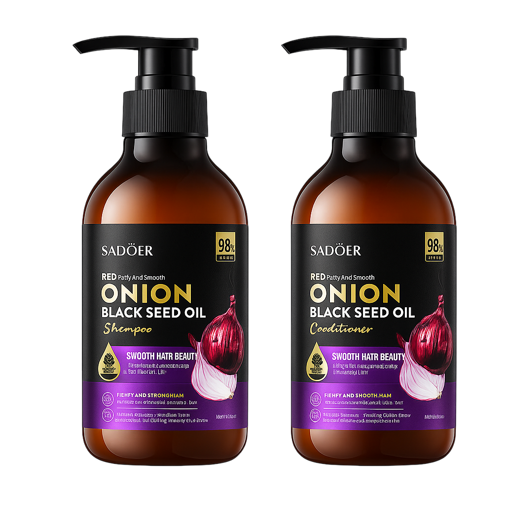 Shampoo + acondicionador aceite de semilla de cebolla negra SADOER