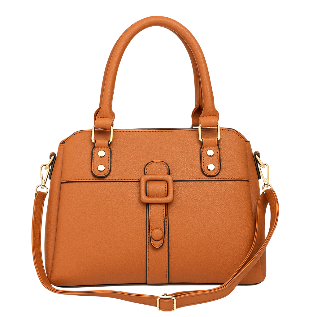 Cartera de broche marron