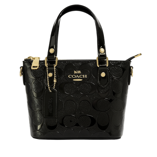 mini negro patente COACH