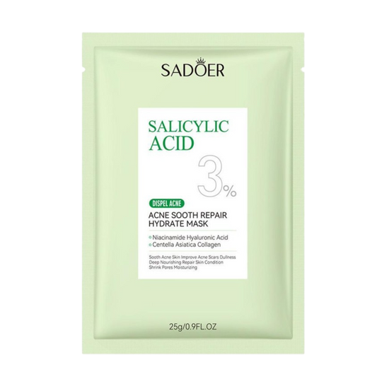 Mascarilla en velo acido salicilico con centella asiatica y niacinamida SADOER